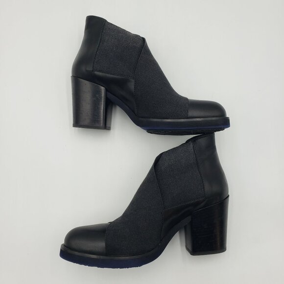Patrizia Bonfanti Heeled Ankle Booties Boots 7 Womens Leather  Black - Picture 6 of 11